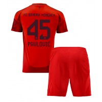 Fotbalové Dres Bayern Munich Aleksandar Pavlovic #45 Dětské Domácí 2024-25 Krátký Rukáv (+ trenýrky)